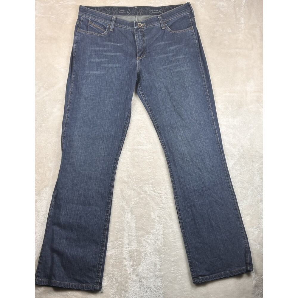 Wrangler Q-Baby Size 13/14x32 Straight Medium Wash Jeans WRQ20TB
